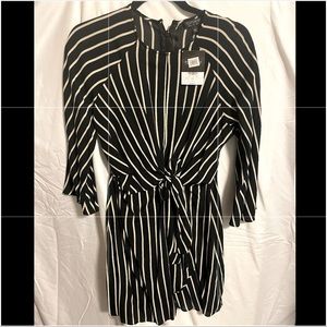 Topshop Black and White 3/4 Sleeve Mini